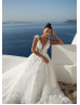 Ivory 3D Floral Lace Tulle Fabulous Sparkling Wedding Dress